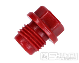 Zátka převodového oleje červená M14x1,5 mm SW 14 pro motory Zündapp typ 247, 276, 278, 284