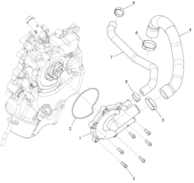 1.19 Vodní čerpadlo - Gilera Nexus 500 4T LC 2006-2008 (ZAPM35200)