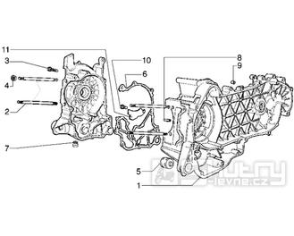 T2 Skříň klikové hřídele - Gilera Runner 125 VX 4T LC (ZAPM24200)