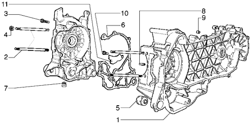 T2 Skříň klikové hřídele - Gilera Runner 125 VX 4T LC (ZAPM24200)