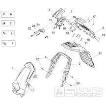 Zadní blatník a držák SPZ pro Aprilia SR GT COMPACT 125 ie 4T 4V LC 21- E5 (EMEA-EU) [RP8MD5100]