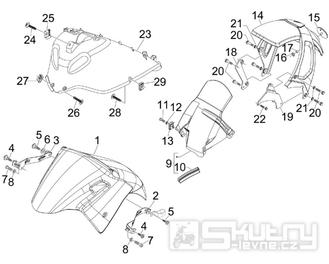 2.33 Přední a zadní blatník - Gilera Nexus 125ie 4T LC 2009 (ZAPM35700)