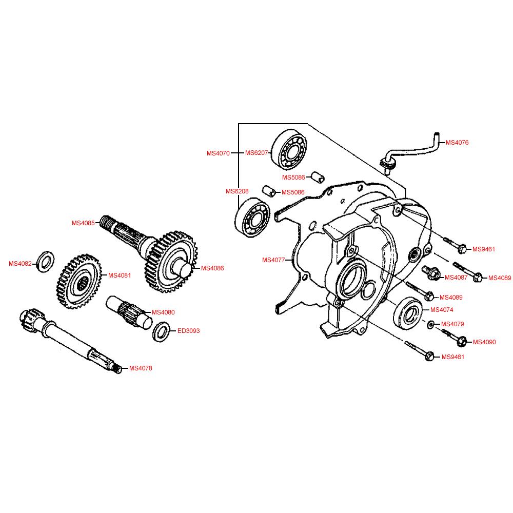 E08 Převodovka - Kymco DJ 50 SA10AA