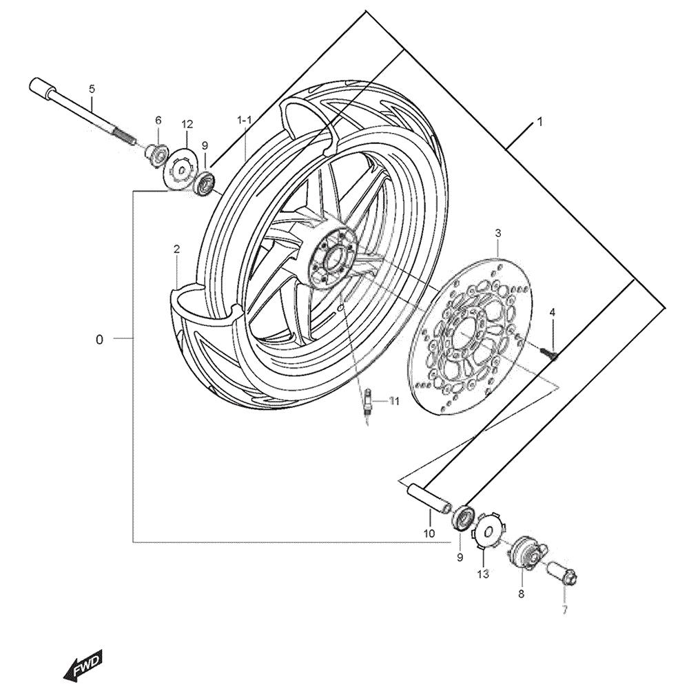 FIG37 Přední kolo - Hyosung GT 125 NE