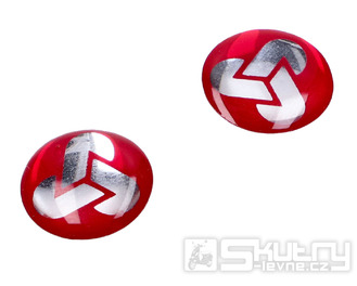 Sada samolepek přední vidlice červená, stříbrná (2 kusy) pro Piaggio, Gilera Runner