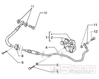 T45 Zadní brzdový třmen, brzdové destičky - Gilera Runner VX 125 4T (ZAPM24100, ZAPM24000)