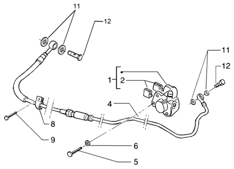 T45 Zadní brzdový třmen, brzdové destičky - Gilera Runner VX 125 4T (ZAPM24100, ZAPM24000)