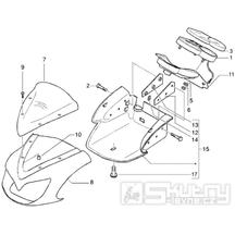 T33 Přední kapotáž, tachometr - Gilera DNA 50ccm 2T 2005 (ZAPC270003000001)