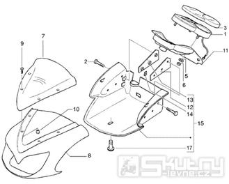 T33 Přední kapotáž, tachometr - Gilera DNA 50ccm 2T 2005 (ZAPC270003000001)