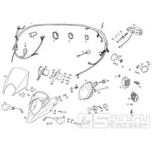 66.07 Osvětlení, blinkry, elektroinstalace, relé - Gilera RCR 50 od roku 2011, D50B0 (ZAPABA01)