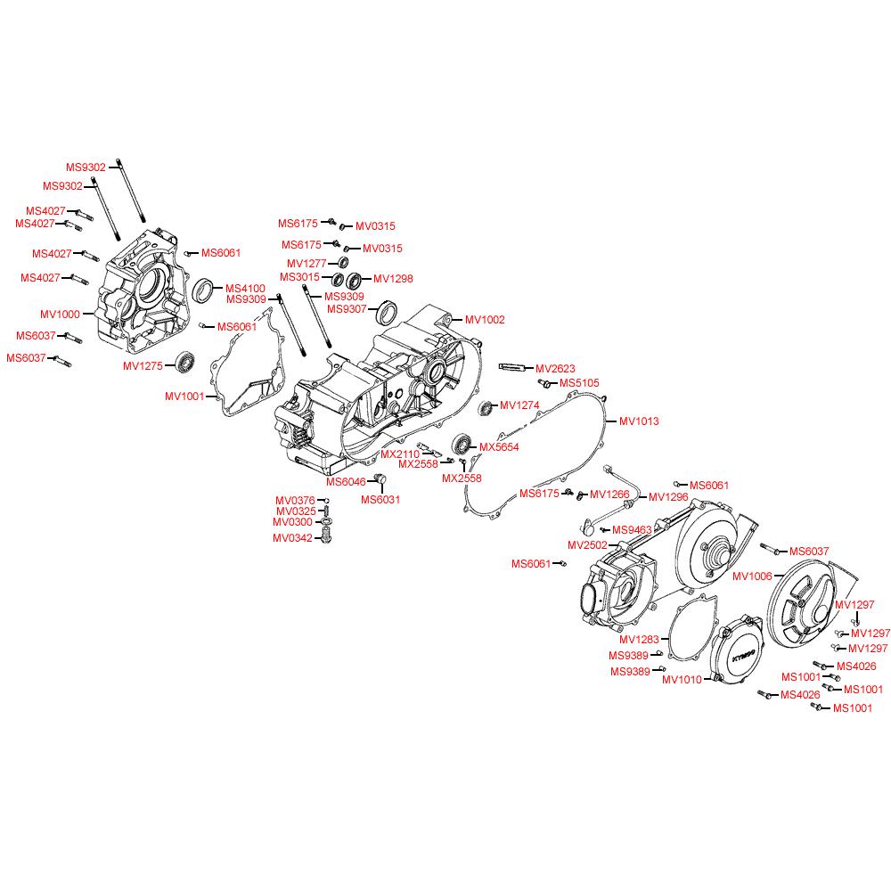 Kliková skříň a variátor - Kymco Maxxer 250