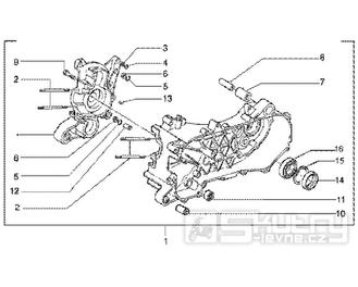 T2 Skříň klikové hřídele - Gilera Runner 50 SP do roku 2005 (ZAPC36200...)