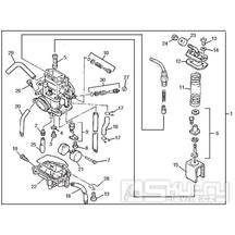 1.40 Karburátor (jednotlivé díly) - Gilera SC 125 2006 (6H332629, VTHGS1A1A, VTHGS1A1B)