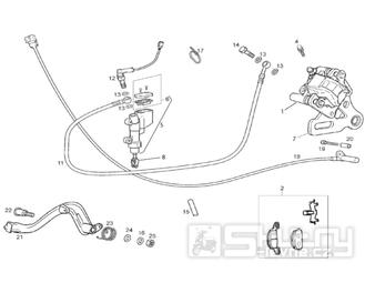 66.10 Zadní brzdový třmen, hlavní brzdový válec, brzdová páčka - Gilera SMT 50 Racing D50B0 od roku 2011 (ZAPABB00)