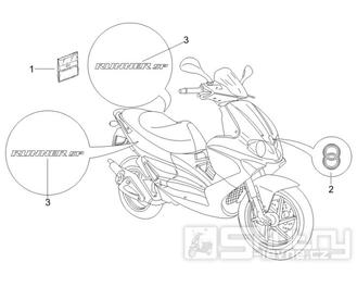 2.38 Samolepky, loga - Gilera Runner 50 SP 2007 (ZAPC461000)