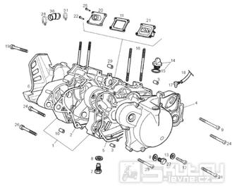 65.20 Skříň klikové hřídele, příruba sání - Gilera SMT 50 D50B0 od roku 2005 (ZAPABB01)