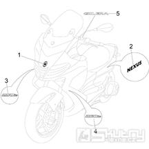 2.38 Samolepky, loga - Gilera Nexus 250 4T LC 2006 (ZAPM35300)