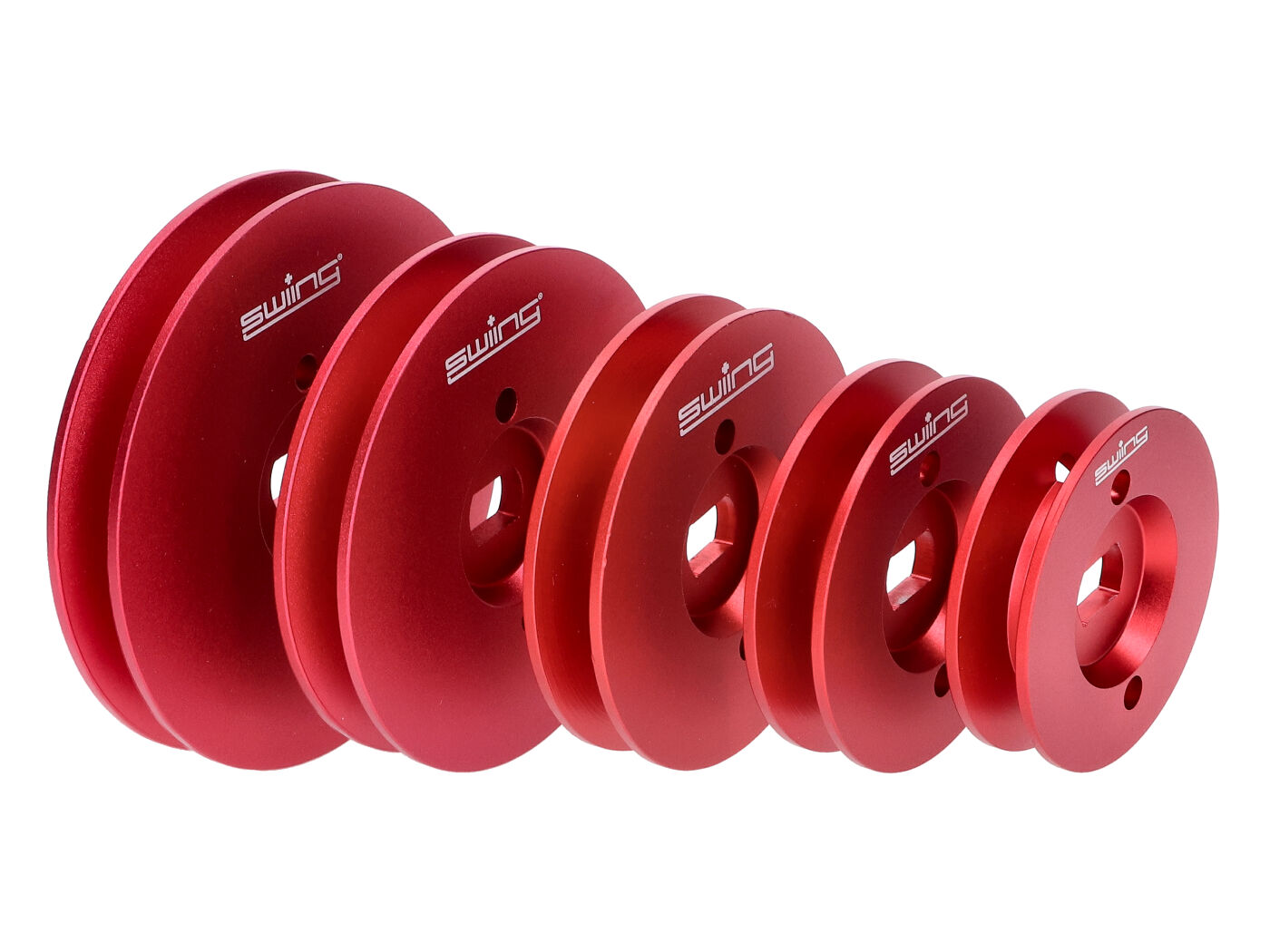 Řemenice Swiing Pully CNC různé velikosti pro Piaggio, Vespa Boss, Bravo, Ciao, Grillo, SI