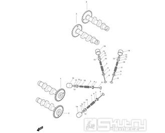 08 Vačková hřídel / Ventily - Hyosung GT 650i RF