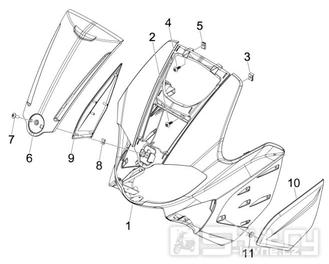 2.26 Přední plast, kapotáž - Gilera Runner 50 SP 2008-2009 (ZAPC46100)