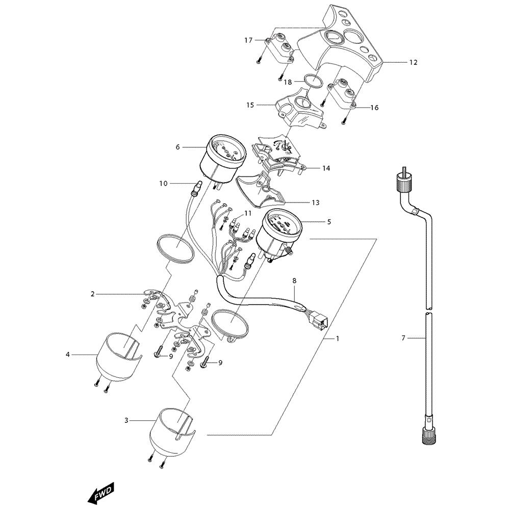 FIG21 Tachometr / Otáčkoměr - Hyosung GV 250i C