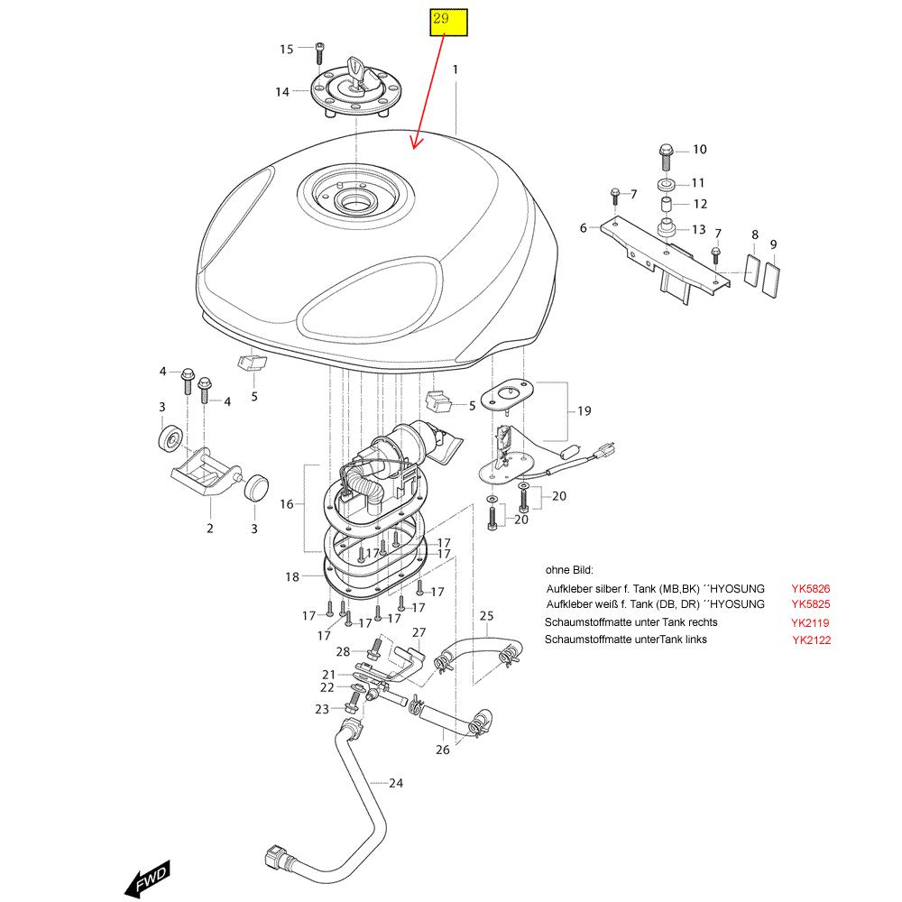 FIG30 Palivová nádrž - Hyosung GT 250i NE (Naked)