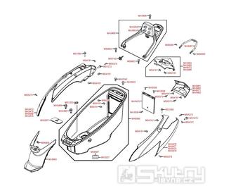 F12 Zadní plastová část / zámek sedadla - Kymco Yager 50 GT