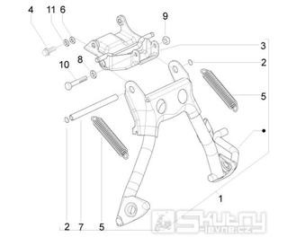 2.25 Hlavní stojan - Gilera Runner 50 SP 2010-2012 (ZAPC46100, ZAPC46300, ZAPC4610001)