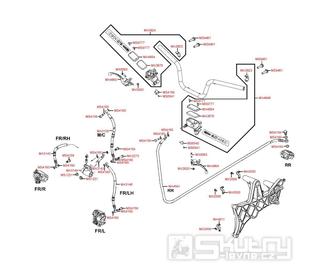 F04 Brzdový válec / Hadice / Brzdové páčky -  Kymco Xciting 300i R [SB60AB]