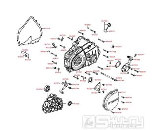 E05 Kryt skříně levý, vodní čerpadlo - Kymco MXU 400