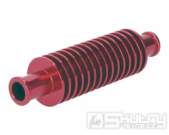 Přídavný hlinikový mini chladič červený 133mm se 17mm hadicovou přípojkou