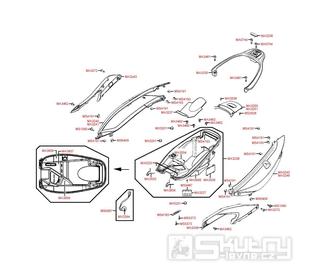 F12 Úložný prostor pro přilbu / Zadní kapotáž - Kymco Xciting 500i [AFI]