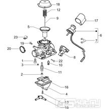 1.40 Karburátor (jednotlivé díly) - Gilera Runner 200 VXR 4T LC 2005-2006 (ZAPM46200)