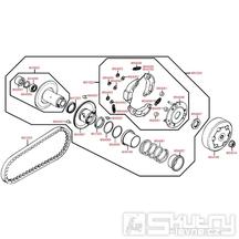 E07 Řemenice / spojka / řemen variátoru - Kymco Grand Dink 50S