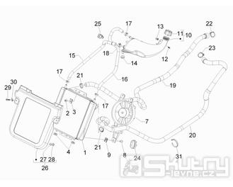 2.55 Chlazení motoru - Gilera Fuoco 500ccm 4T-4V ie E3 LT od 2013 (ZAPM83100...)