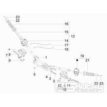 3.06 Řidítka, gripy, brzdové páčky - Gilera Nexus 300ie 4T LC 2009-2011 (ZAPM35600)