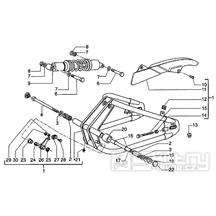 T25 Zadní kyvná vidlice, tlumič - Gilera Eaglet automat do 2005 (ZAPC09000...)