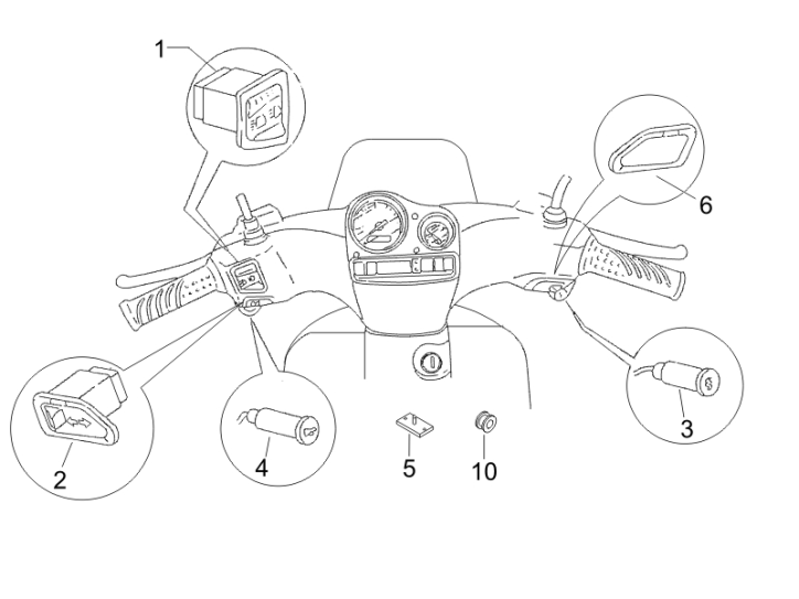 6.01 Přepínače světel a blinkrů, tlačítko houkačky - Gilera Stalker 50 2T 2007-2008 (ZAPC40100)