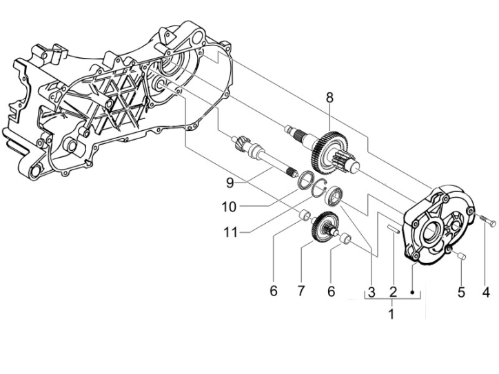 1.25 Převodovka - Gilera Stalker 50 Naked 2008 (UK - ZAPC40102)