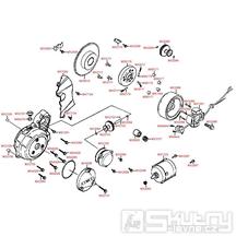 E06 Startér, volnoběžka startování, dobíjení a kryt dobíjení - Kymco PULSAR 125 [RJ25CB]