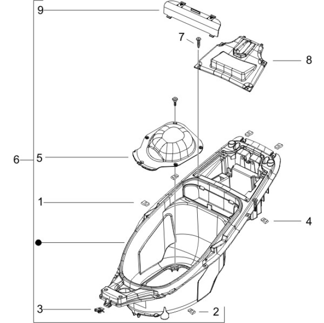 2.34 Podsedlový prostor pro přilbu - Gilera Runner 125 VX 4T 2005-2006 UK (ZAPM46100)