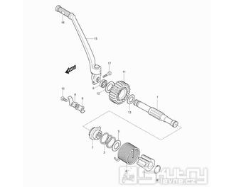 16 Nakopávací páka / Hřídel - Hyosung RT 125 Karion