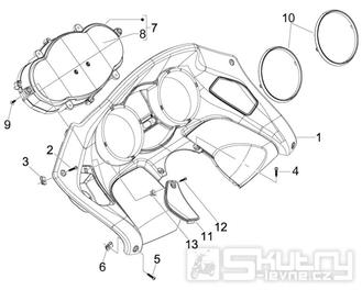 3.02 Přístrojová deska, tachometr - Gilera Fuoco 500ccm 4T-4V ie E3 LT od 2013 (ZAPM83100...)