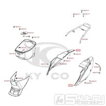 F12 Úložný prostor pro přilbu / Zadní kapotáž - Kymco DJ 125 S KN25GA