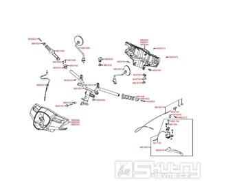 F03 Řidítka / zrcátka / ovládání a kapotáž řidítek - Kymco Like 50 2T KE10AA