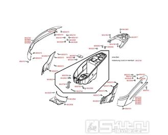 F12 Zadní kapotáž / úložný prostor pro přilbu - Kymco People S 50