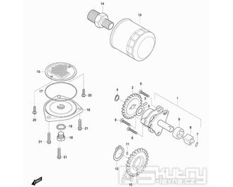 15 Olejové čerpadlo / Filtr - Hyosung 450 Sport Quad