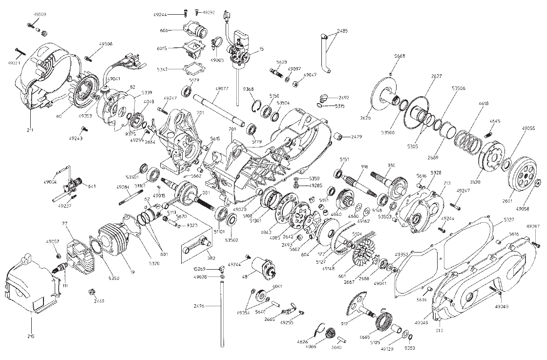 Motor 2.3 - Malaguti Ciak 50 2T Monodisco Aria Kat