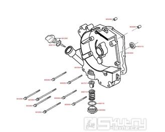 E04 Kryt skříně klikové hřídele pravý - Kymco Agility 50 4T KG10SA