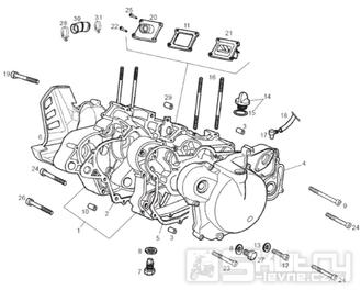 65.20 Skříň klikové hřídele, příruba sání - Gilera SMT 50 D50B0 od roku 2013